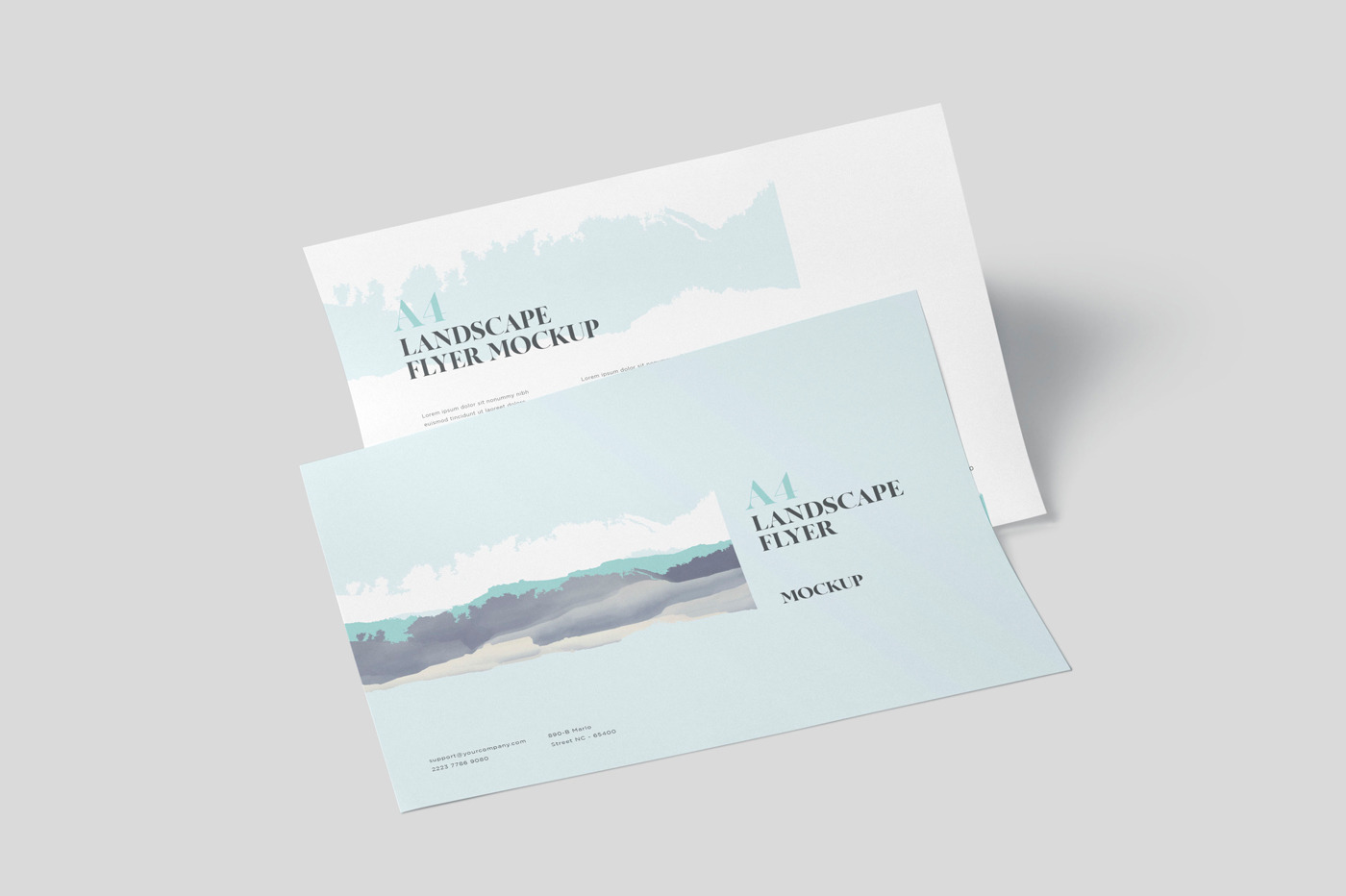 A4 Landscape Flyer Mockups, A Product Mockup By Gfxfoundry