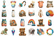 Watercolor Boho Baby Clipart, an Illustration by DreamPrint404 (Thumbnail 2 of 5)