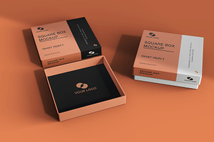 Square Box Mockup Design