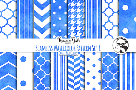 Seamless Watercolor Patterns #1 cob, a Pattern Graphic by RaccoonGirl Design