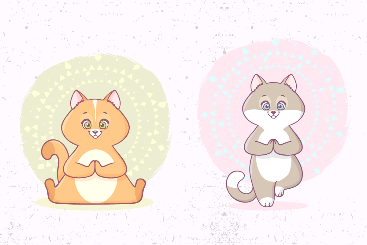 Cute yoga cats, an Animal Illustration by JulianArt (Photo 3 of 3)