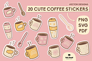 Coffee Shop Tea Cups Mugs Stickers, a Food Illustration by InkCloudDesign (Thumbnail 1 of 4)