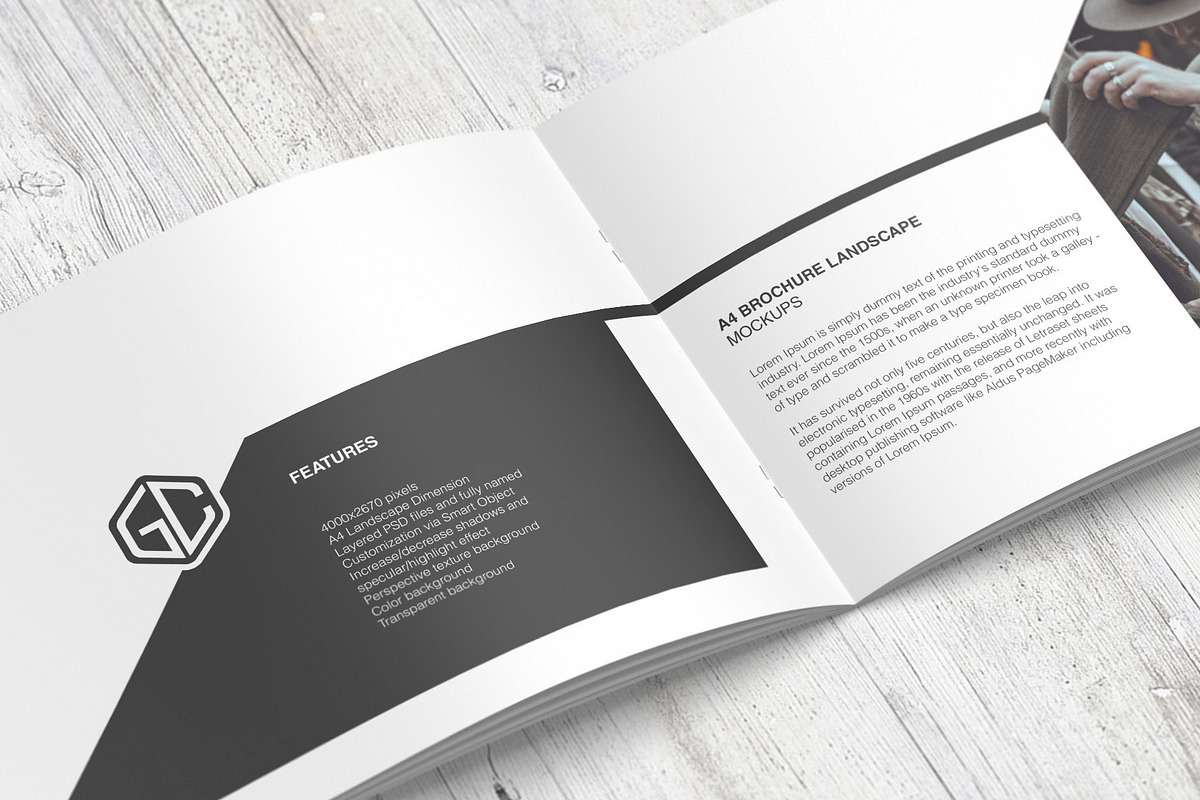 A4 Landscape Brochure Mockup, a Books & Magazine Mockup by graphiccrew (Photo 12 of 17)