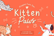 Kitten Paws - Playful Font Duo, a Script Font by Wellscript Studio (Thumbnail 1 of 11)