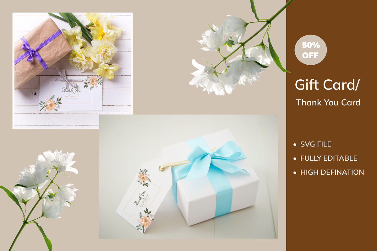 Gift Card Tag/Thank You Tag, a Stationery Template by KreyaParekh (Photo 3 of 3)