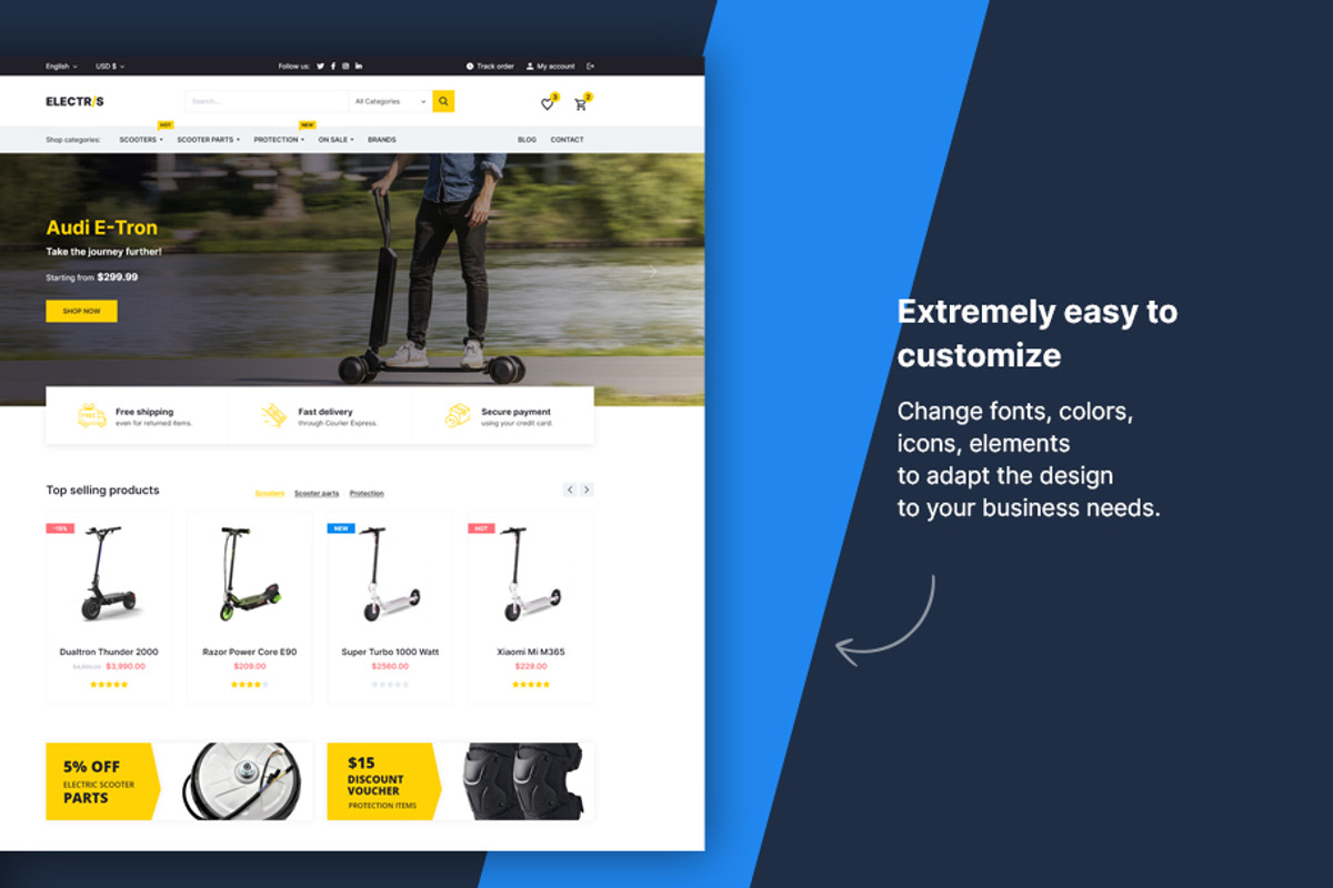 Electris AdobeXD Ecommerce Wireframe, a Wireframe Template by DesignWP (Photo 3 of 3)