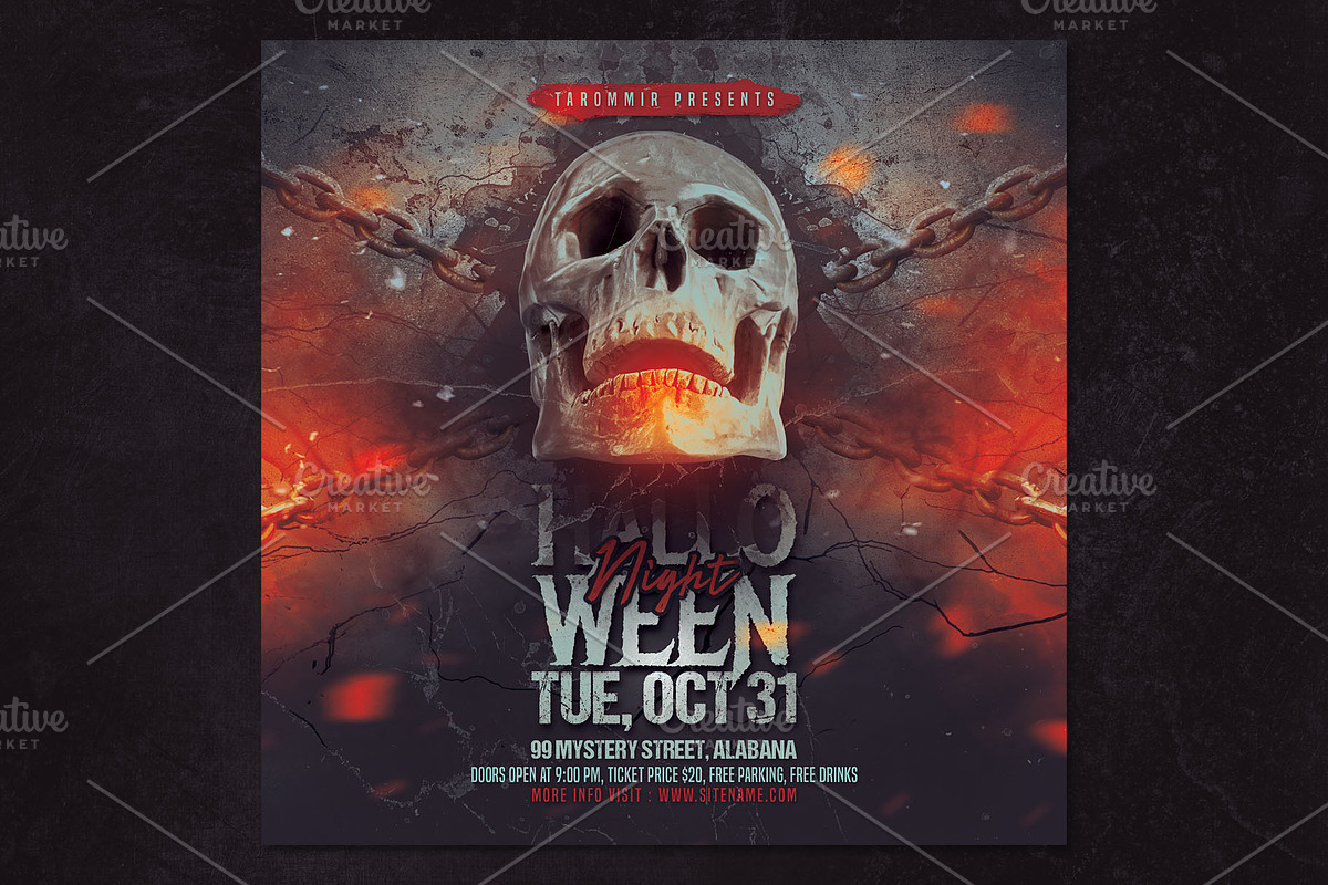 Halloween Night Flyer, a Flyer Template by Tarommir (Photo 2 of 3)