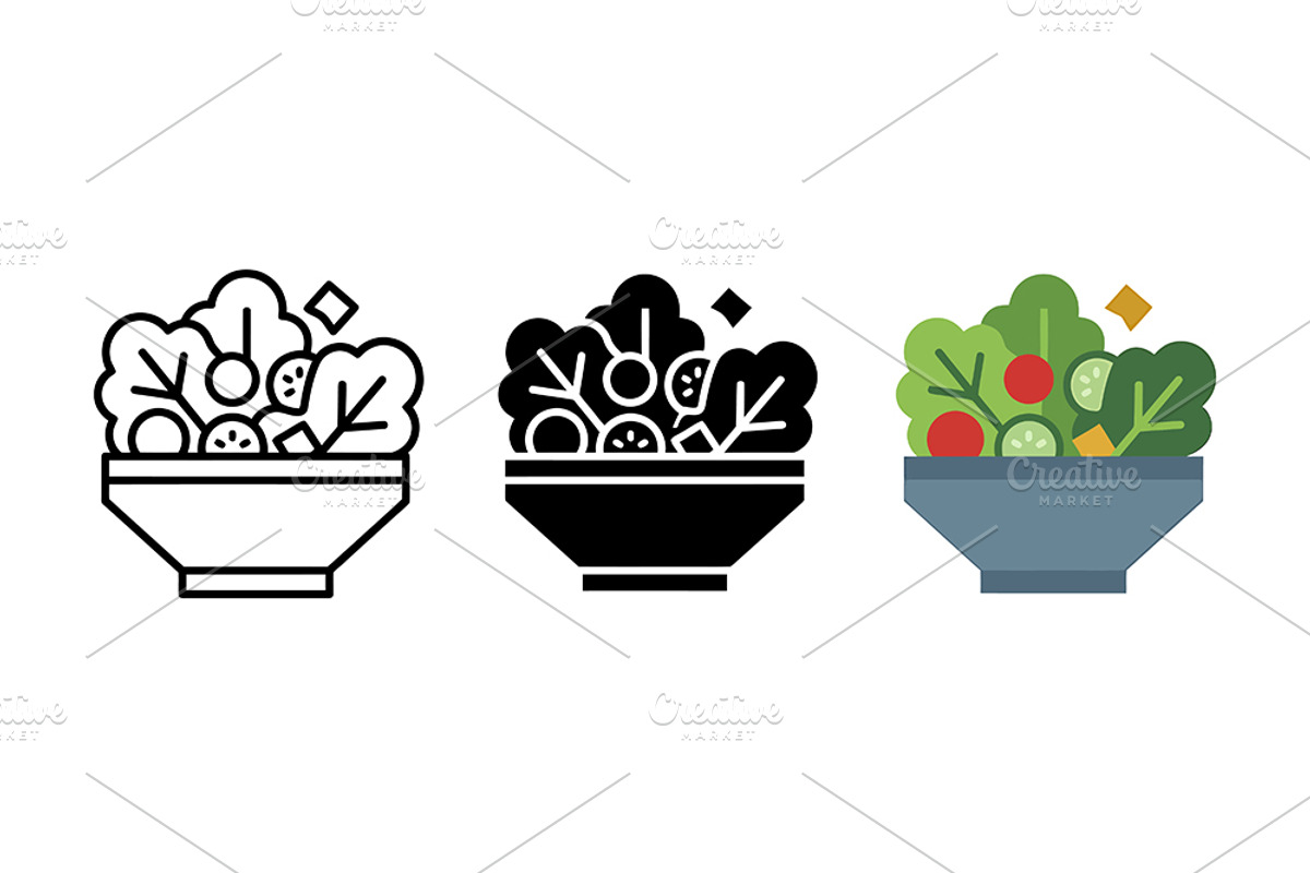 Healthy Salad Bowl Vector Design, a Solid Icon by Artonix (Photo 2 of 2)