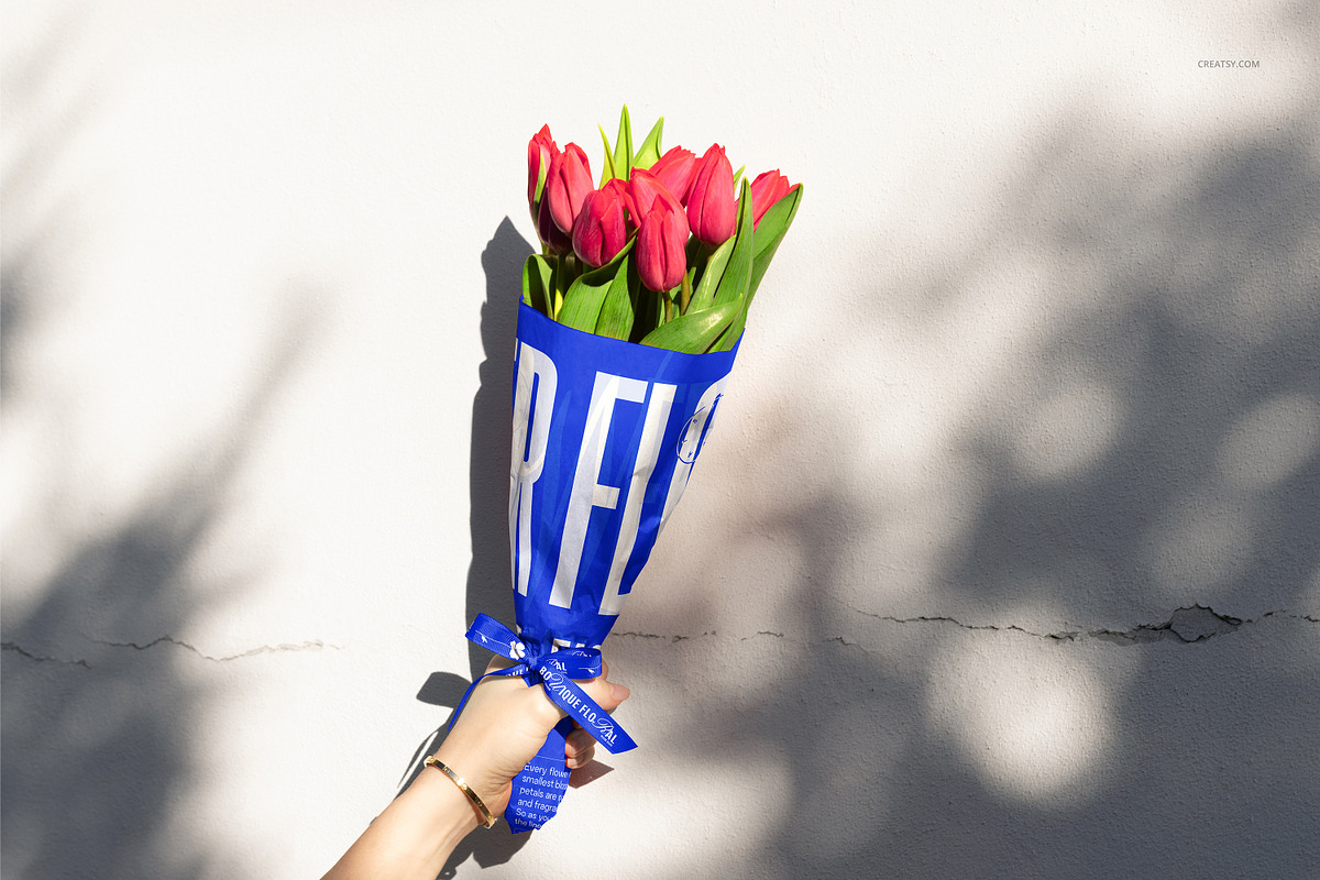Bouquet Tissue Wrapping Paper Mockup, a Merchandise Mockup by creatsy5 (Photo 10 of 22)