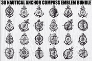 Nautical Anchor Compass Bundle, an Illustration by Creativeshirt (Thumbnail 1 of 31)
