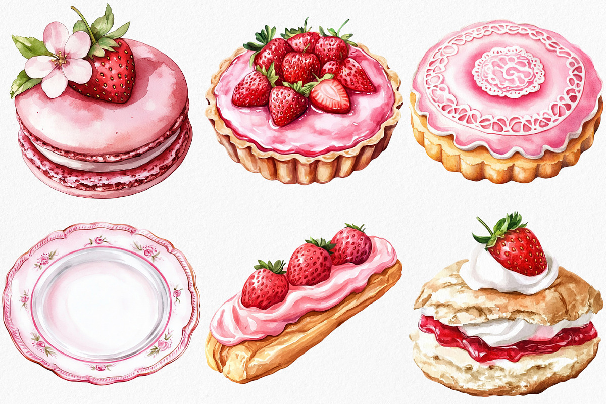 Pink Afternoon Tea Clipart, an Illustration by Canvas Craft (Photo 2 of 8)