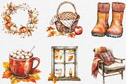 Watercolor Cozy Autumn Clipart, an Illustration by Black Bird Studio (Thumbnail 4 of 6)