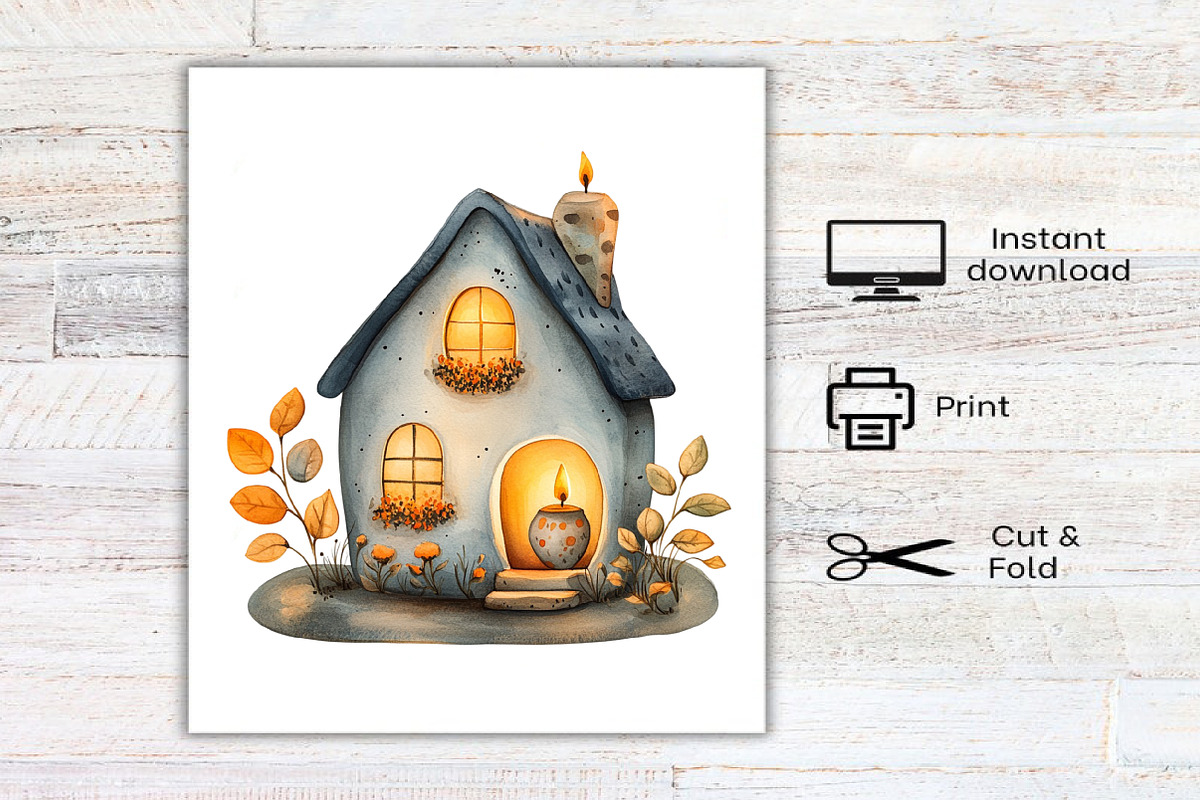 Watercolor Neutral Christmas Clipart, an Illustration by Canvas Craft (Photo 8 of 8)