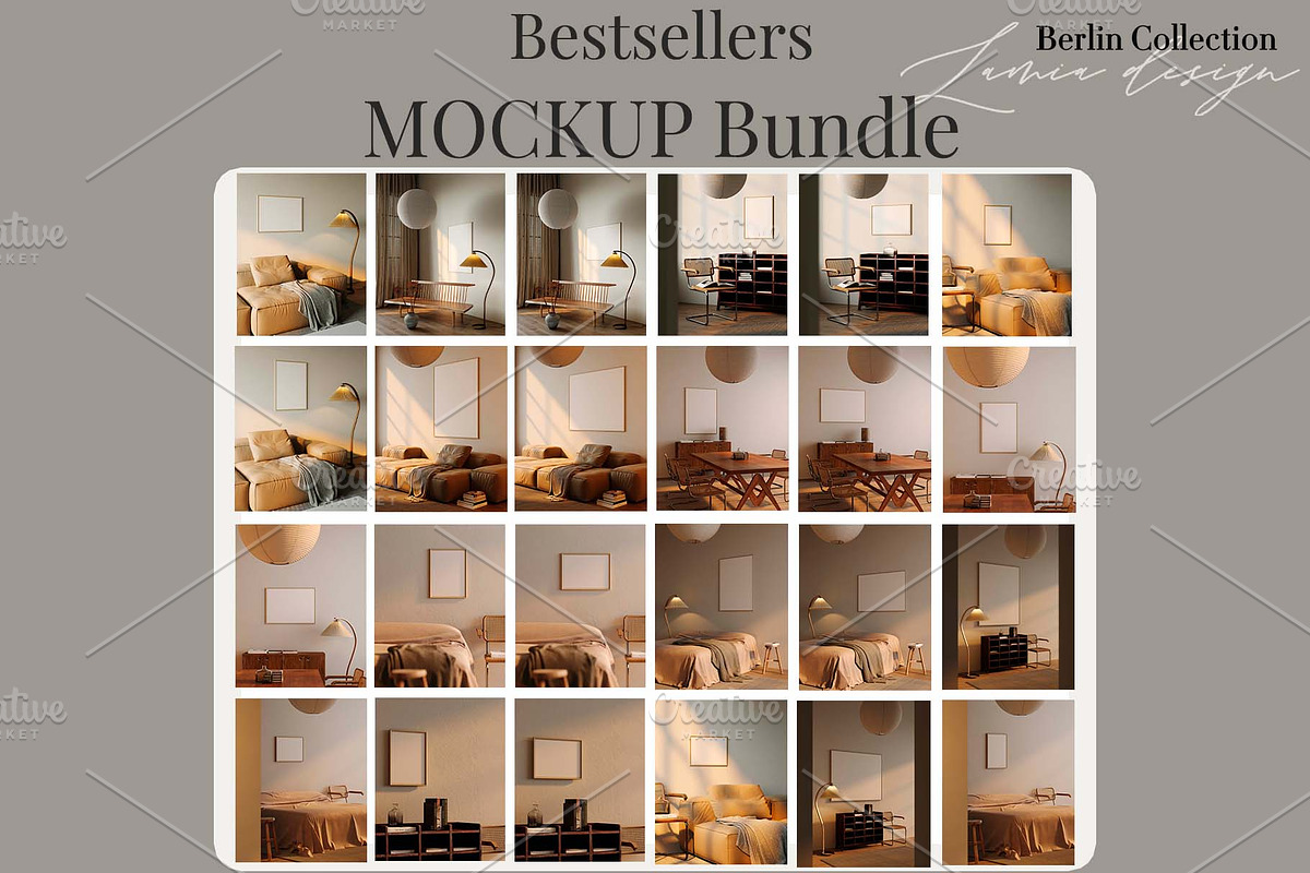Japandi Frame Mockup 4 in 1 Bundle, a Household Mockup by LAMIA DESIGN (Photo 3 of 19)