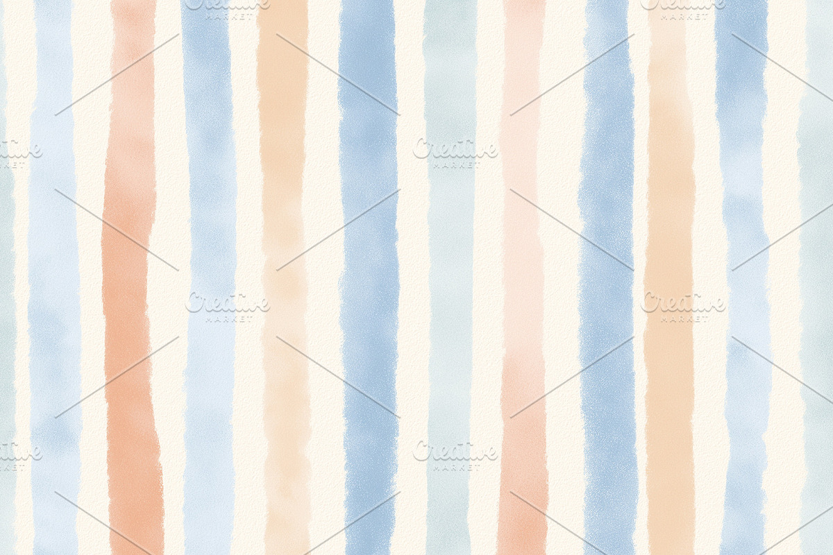 Seamless pattern, hand painted watercolor vertical striped patte, a Pattern Graphic by Studio ANNA