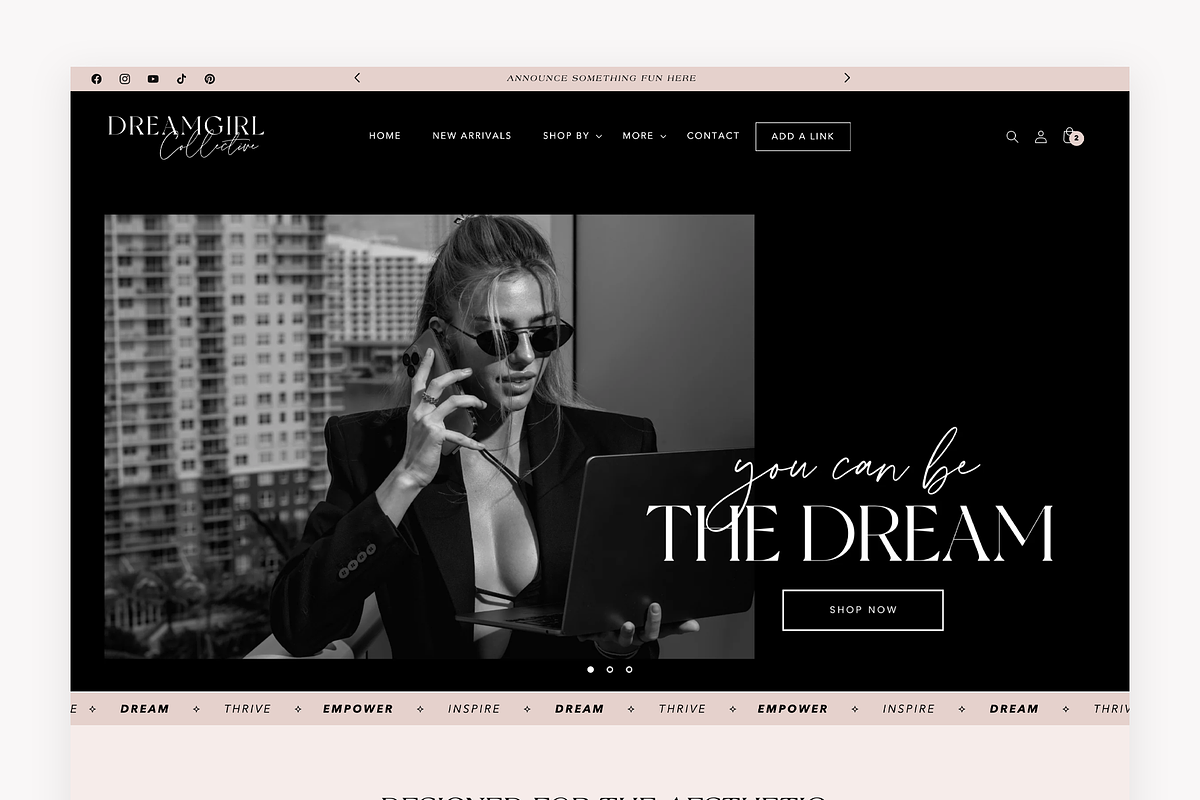 Luxe Black Shopify Theme | Aesthetic, a Shopify Template by Design Pixie (Photo 2 of 11)