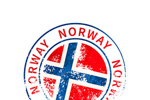 Norway Sign, Vintage Grunge Imprint