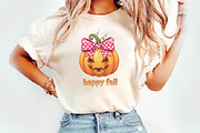 Cute Coquette Pumpkin PNG, an Illustration by Watercolor design (Thumbnail 2 of 3)