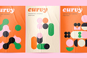Curvy Abstract Geometric shapes, a Pattern Graphic by Mazarine Silver (Thumbnail 4 of 9)