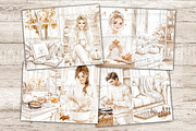 Neutral Autumn Junk Journal Pages, an Illustration by GlamArtZhanna (Thumbnail 7 of 10)