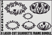 Intricate Silhouette Frame Pack, an Illustration by Creativeshirt (Thumbnail 1 of 9)