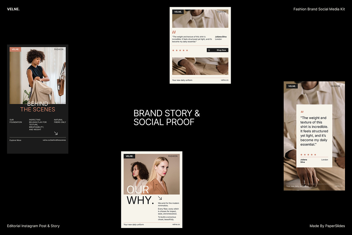VELNE - Fashion Social Media Kit, a Social Media Template by PaperSlides (Photo 8 of 9)