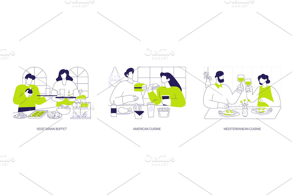 Eating in a restaurant isolated, a Person Illustration by Visual Generation