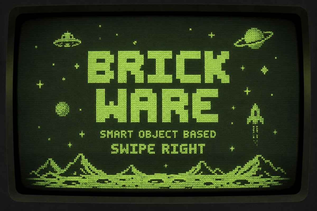 Brickware - Thick Pixel Font, a Sans Serif Font by HipFonts (Photo 5 of 8)