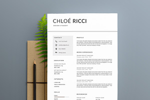 Modern Resume Template "CHLOE" A4