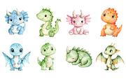 Watercolor Dinosaur Clipart, a Seasonal Illustration by Design Market (Thumbnail 5 of 5)