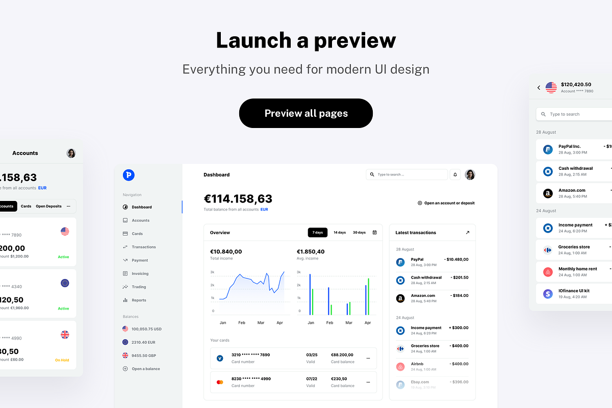 Paysa UI kit for Financial SaaS Apps, an UI Kit Template by WhiteUI.Store (Photo 8 of 12)
