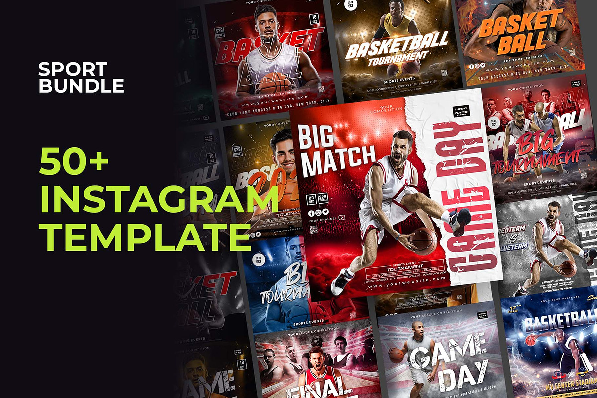 Bundle Sport Instagram Templates, a Social Media Template by Glowin_studio (Photo 1 of 3)