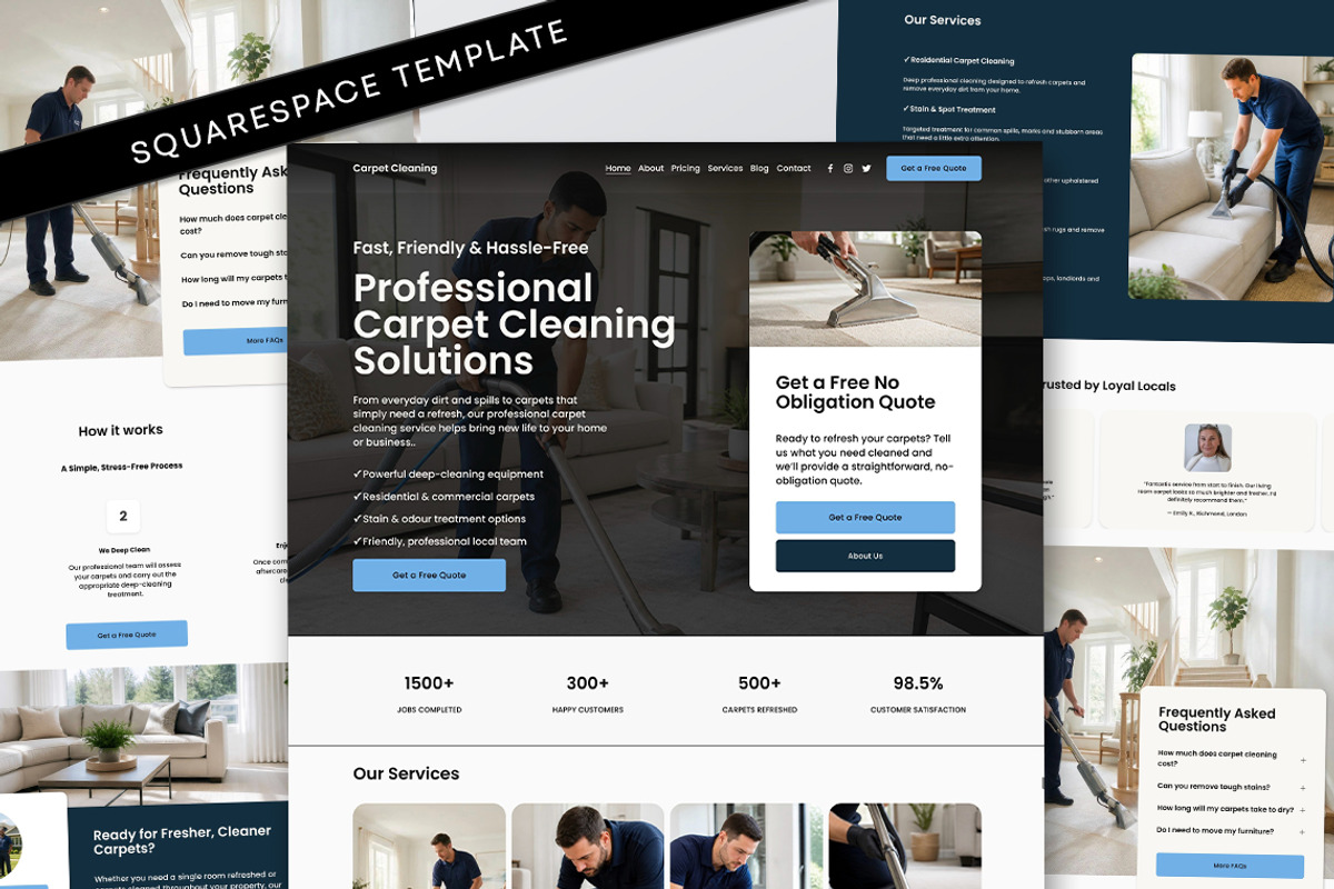 Carpet Cleaning Squarespace Template, a Squarespace Template by Template Twist Shop (Photo 1 of 9)