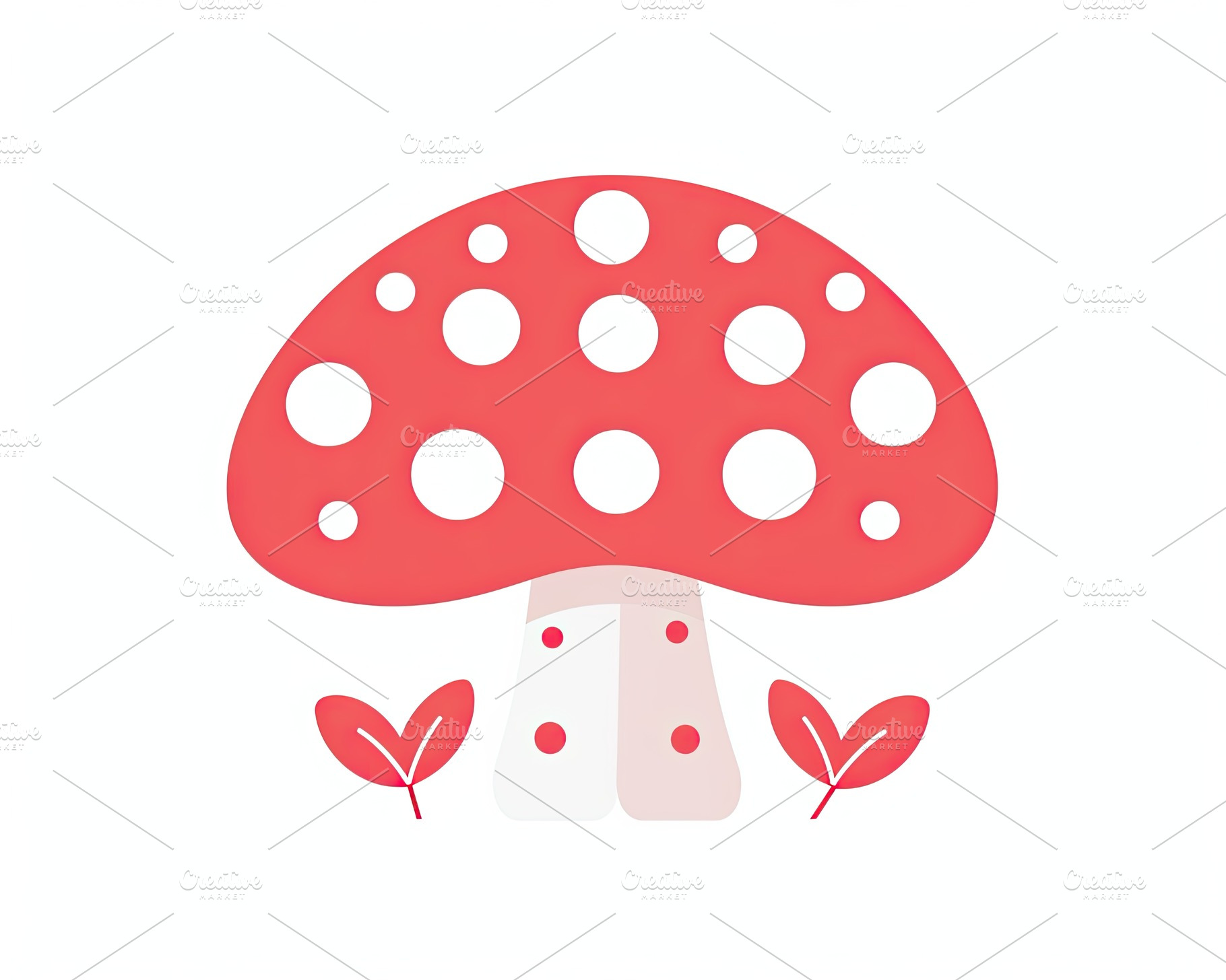 Whimsical Illustrated Scene of Vibrant Red Fly Agaric Mushrooms, a Nature Photo by José Manuel Gelpi