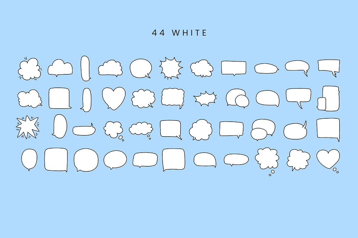 Speech Bubbles Set | 100% Hand Drawn, an Object Illustration by Kristina Chistiakova (Photo 2 of 4)