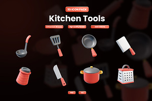 Kitchen Tools 3D Icon, an Object Graphic by Artnivora.Std