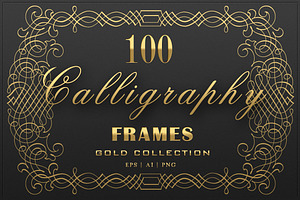 100 Calligraphic Vector Frames Set