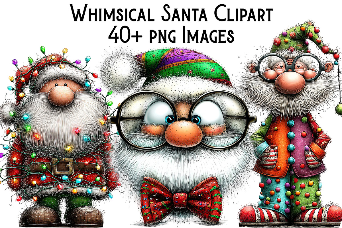 Whimsical Santa Clipart, an Illustration by Pixels.Craft (Photo 1 of 6)