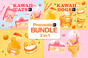 Procreate Brushes, Kawaii Stamps, a Brush Add-On by InkPrintsTattoo (Thumbnail 1 of 10)