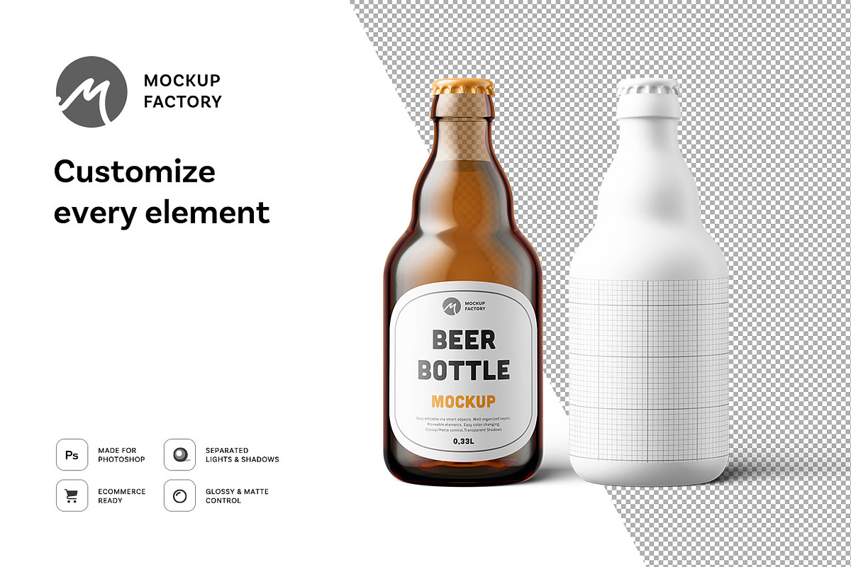 Steinie Beer Bottle Mockup, a Household Mockup by Mockup Factory (Photo 2 of 3)