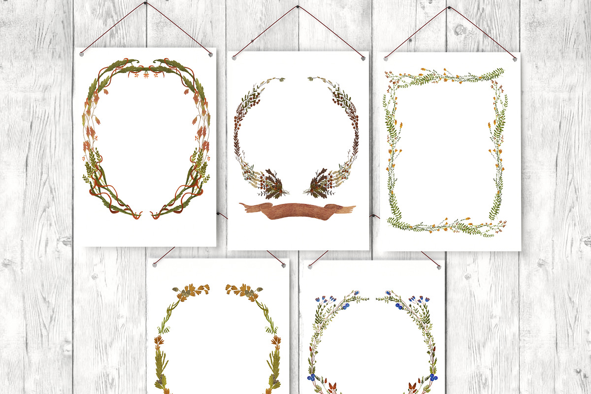 Watercolor Frame Ribbons Set, a Decorative Illustration by Innerlanel (Photo 4 of 4)