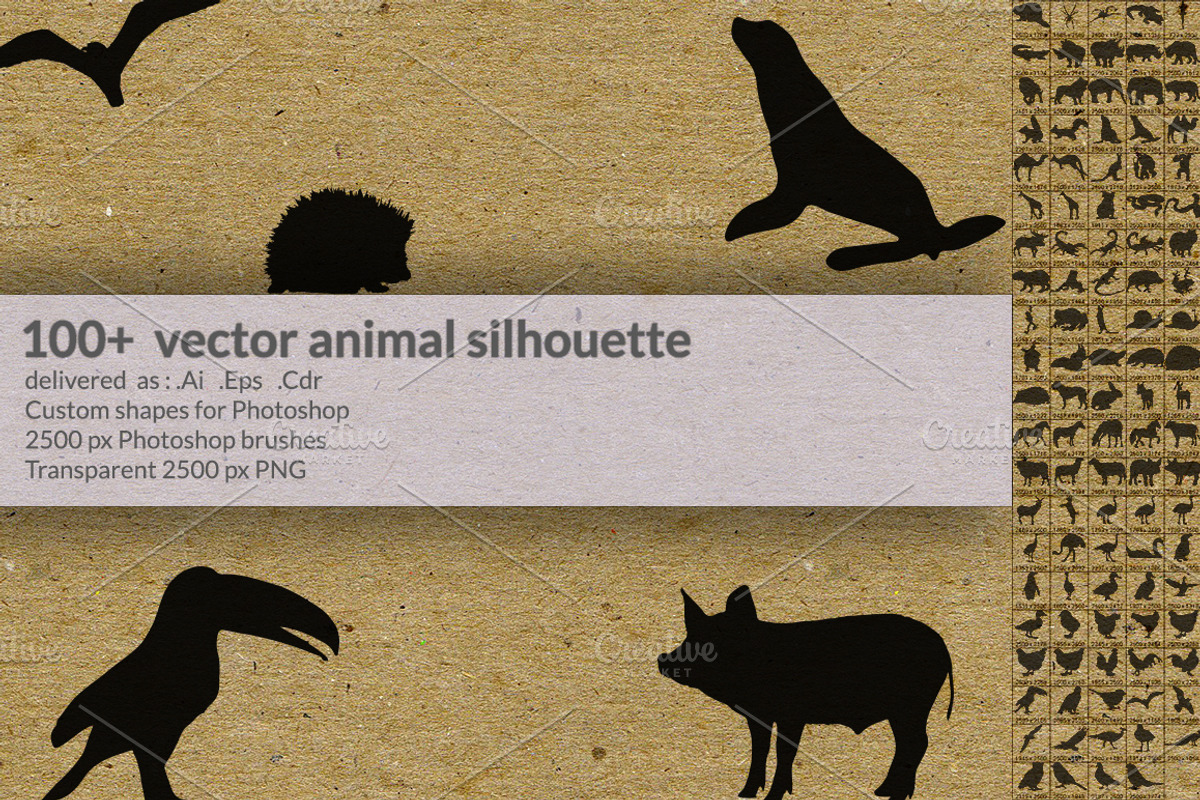 100+ vector animal silhouette