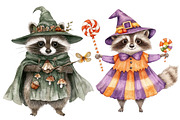 Halloween Raccoon Clipart, a Seasonal Illustration by CitraGraphics (Thumbnail 4 of 5)