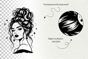 Messy Bun Girl Line Art Graphics, a Person Illustration by DENIDigitalArtSudio (Thumbnail 6 of 6)