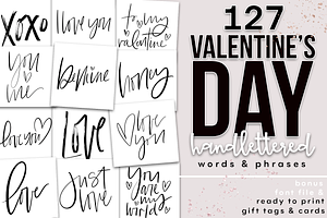 Valentine's Day Handlettered Phrases