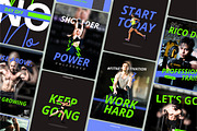 Gym // Health Social Media Kit, a Social Media Template by SecondBrain Store (Thumbnail 1 of 9)