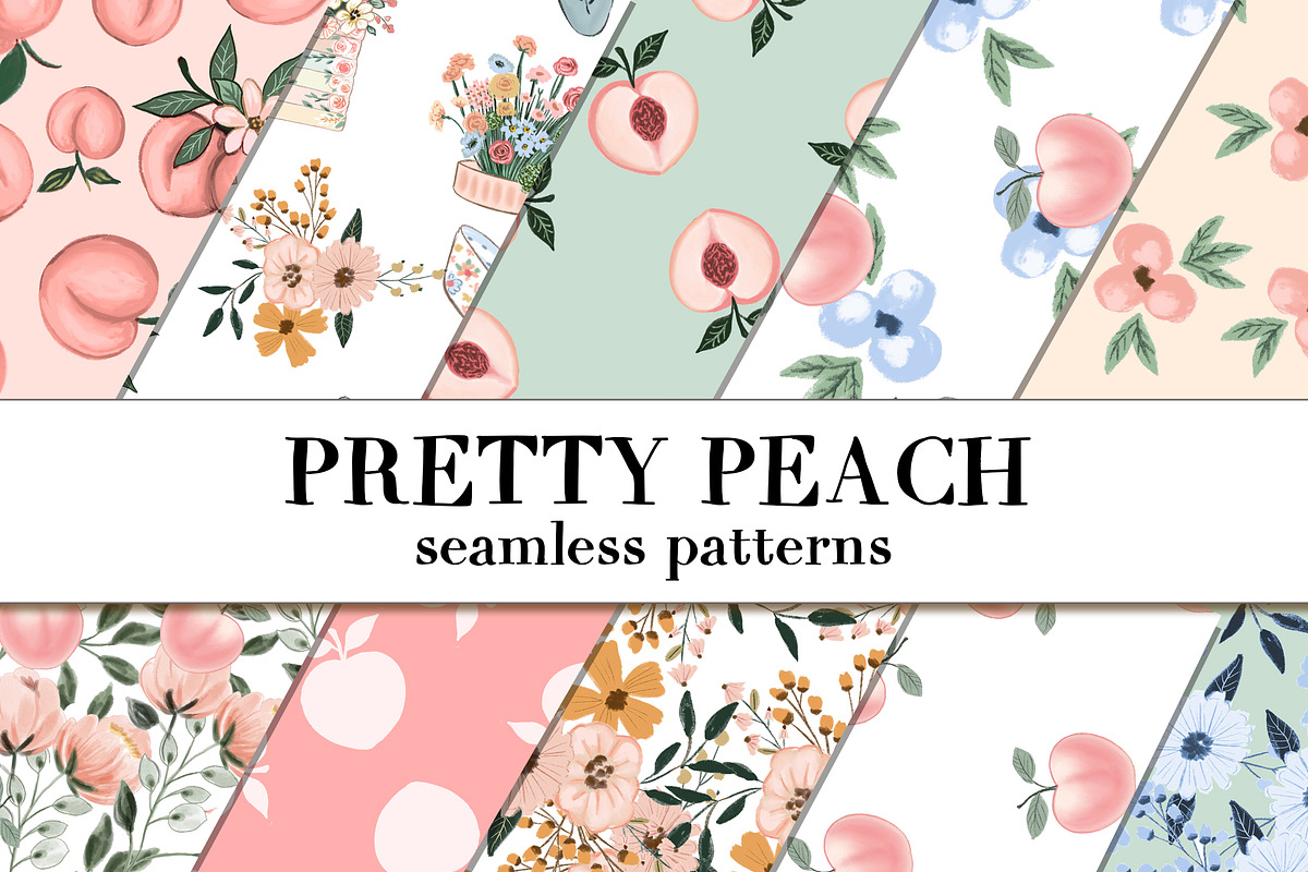 Peach Seamless Papers, a Pattern Graphic by Rosabebe