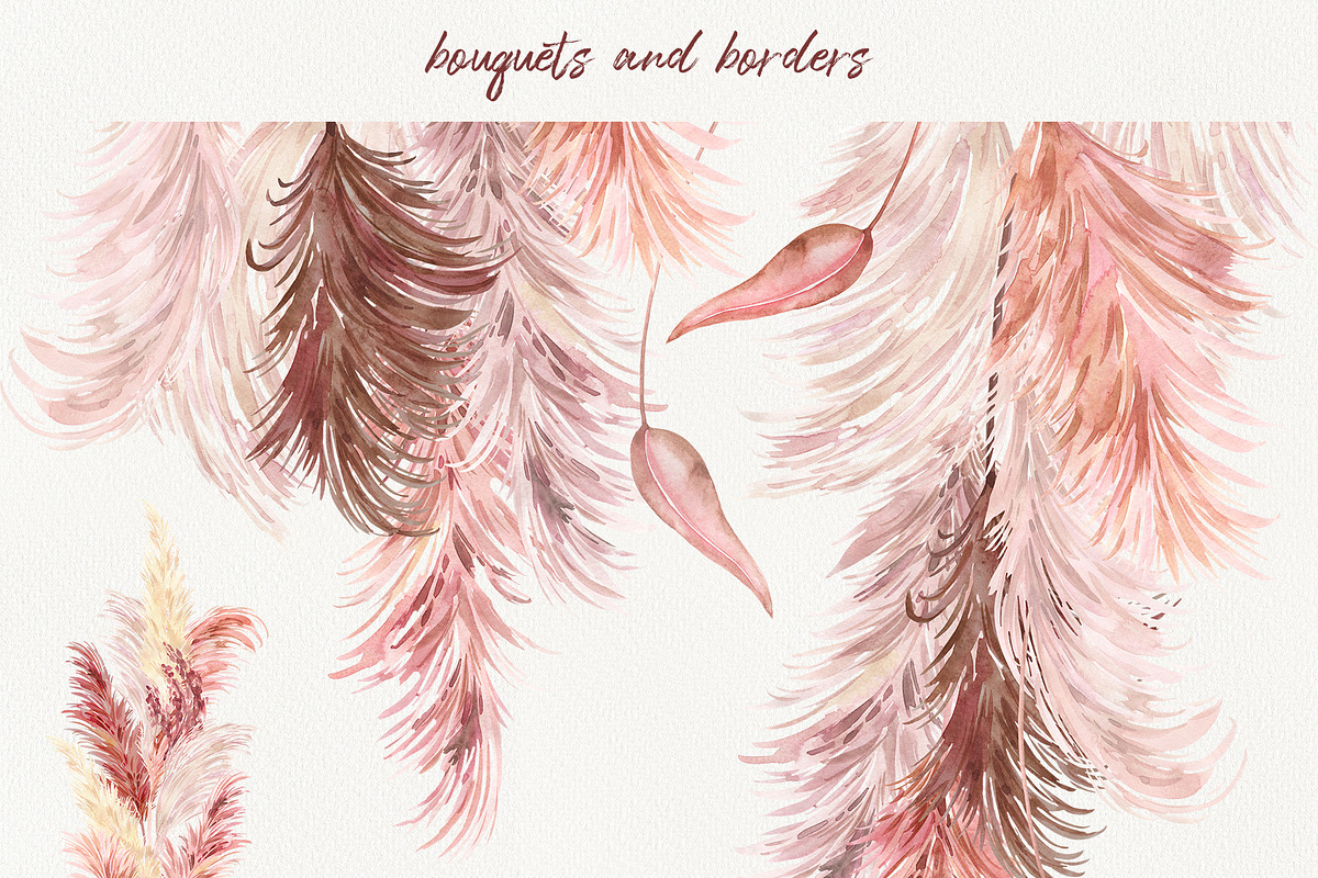 Romantic Pampas Grass Collection, a Decorative Illustration by TanyaOak (Photo 2 of 7)