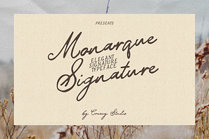 Monarque Signature Script Font, a Script Font by Creacy Studio