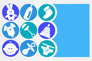 Baby icons vector set, an Illustration by zoya (Thumbnail 2 of 3)